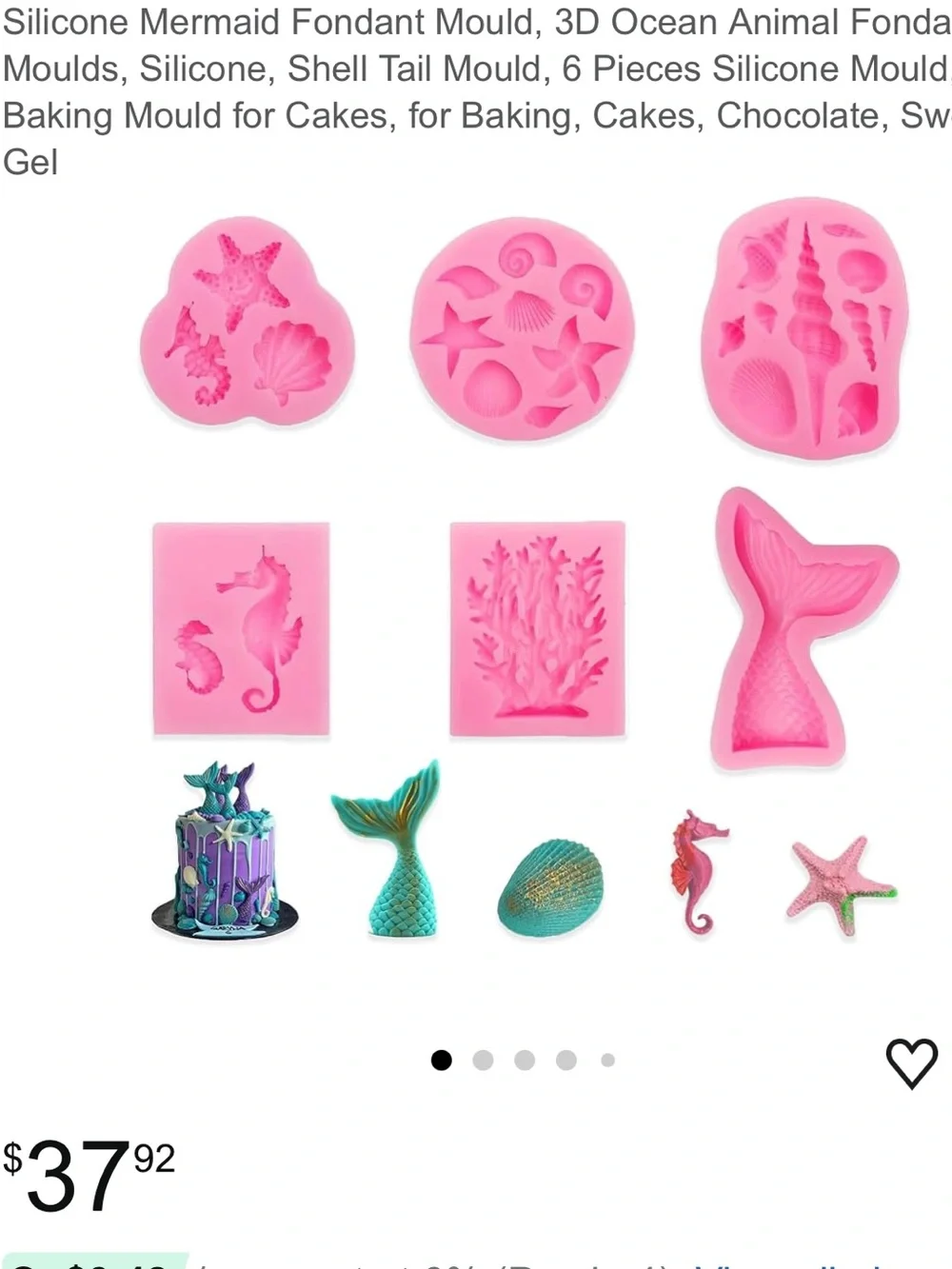 Mermaid themed silicone molds